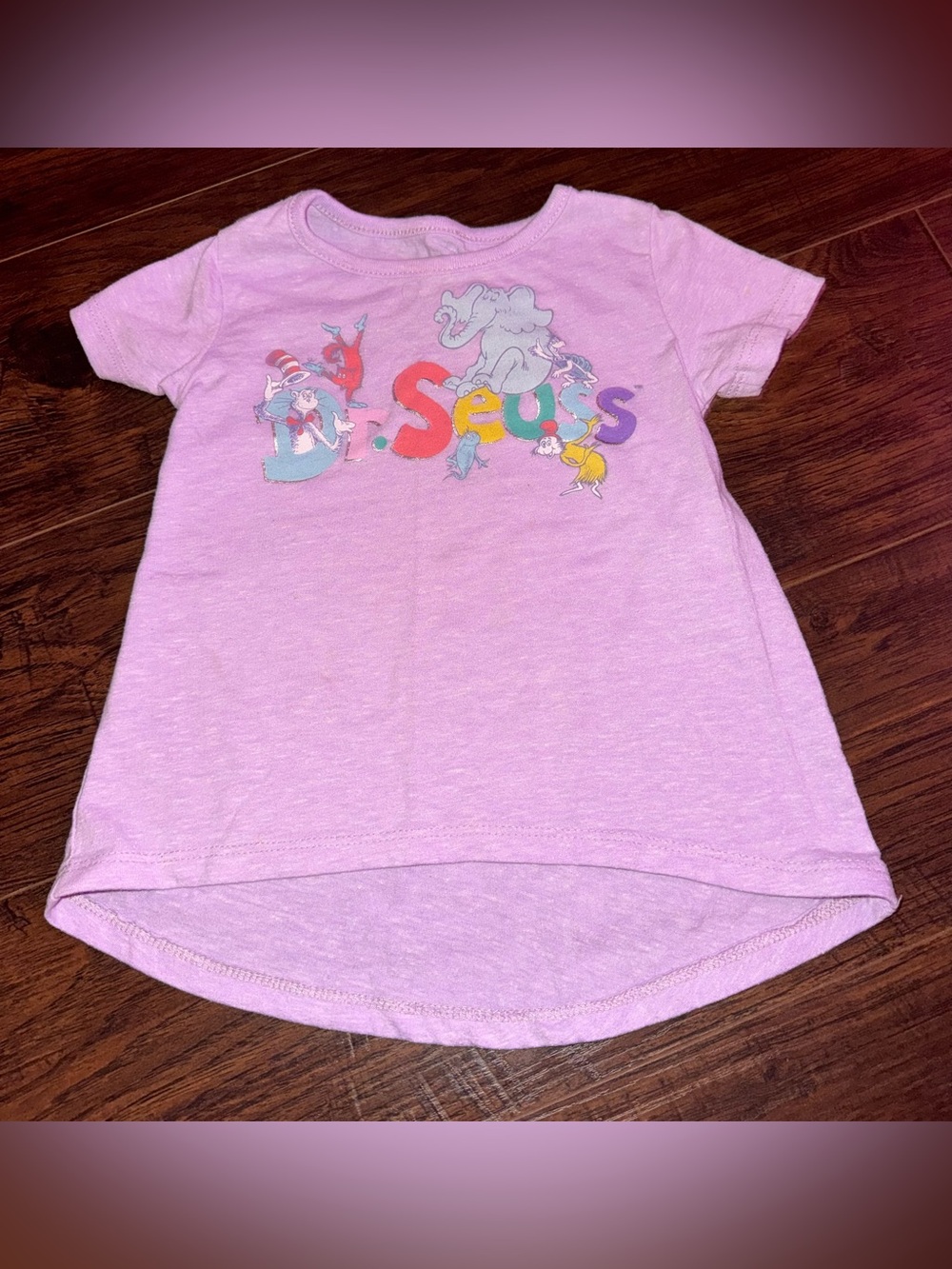 Dr. Seuss Light Pink Graphic Tee with Rainbow Lettering